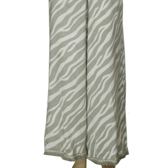 Anannasa Printed Fringes Wide Leg Zebra Palazzo Pajama Pants New L - Picture 4 of 5